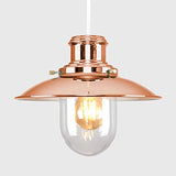 OMEE Et Métal Cuivre Poli Moderne en Verre du pêcheur Style Vintage Lanterne Easy Fit Plafond Lamp