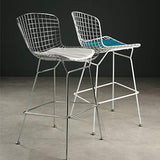 Tabouret de Bar, Tabouret de Bar Industriel Rustique 70cm, siège en Similicuir Fil + PU, Pieds en Acier en métal Blanc, idéal pour Le Salon, Le Balcon, la Maison