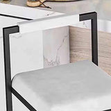 HYQHYX Chaise de Cuisine Industriel Tabourets Hauts en Velours Cadre en Métal Tabouret de comptoir pour Maison Facile à Monter 75cm (Color : Black-C, Size : 55CM)