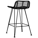 vidaXL 2X Chaises de Bar Tabourets de Bar Siège de Bistrot Chaise de Comptoir Tabouret de Bistrot Tabouret de Comptoir Fauteuil de Bar Noir Résine Tressée