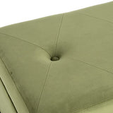 Lolahome Banc coffre en velours et métal vert de 83 x 40 x 43 cm