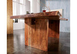 MASSIVMOEBEL24.DE Table à Manger 210x110cm - Bois Massif d'acacia laqué (Noisette) - Design Naturel - Freeform #103
