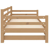 Festnight canape Convertibles,canapé-lit 2 Places,bz Convertible 2 Places,lit Banquette,lit Coulissant 2 Personnes,Lit Double en Bois pour Adultes Enfants- 2X(90x200) -Marron Miel-Type 1