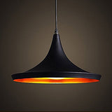 E27 Métal Retro Suspensions Luminaires Lamps Antique Plafonnier Luminaire Lumiere Industriel Antique Suspension Lumiere Lampe LED Aluminium Vintage éclairage de Plafond Industriel Antique Plafonnier Lumiere LED(Noire)