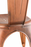 Chaise Empilable Au Design Industriel Benedikt I Siège Original en Métal avec Dossier Haut I Pieds avec Patins De Protection I Assise 46 cm, Couleur:cuivre