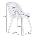 Lot de 2 chaises de salle à manger en velours capitonné avec dossier et pieds en métal pour salle à manger, salon et chambre à coucher, Velours tissu, Vert, 46*46*77cm