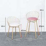M. Wang Tabourets Tabourets De Bar Chaise Repose-Pieds Dossier Chaises De Cuisine | Pub | Tabourets Café Tabouret De Bar Siège Ergonomique. Charge 200 Kg en Métal Doré Hauteur De L'assise: 65cm