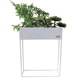 Verona Jardinière surélevée en métal Blanc 55 x 20 x 70 cm