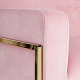 Tousmesmeubles Fauteuil Métal/Tissu Velours Rose - NOFOA - L 74 x l 67 x H 87.50 - Neuf