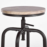 HOUSE IN BOX.COM Lot de 2 Rond Tabourets de Bar Chaise de Bar Taboure Pivotant Hauteur Réglable Rotatif à 360 Dégrées Siège Repose-Pieds Style Industriel pour Bar Comptoir Cuisine (Chêne)