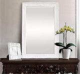 Rococo by Casa Chic - Grand Miroir Rectangulaire - Style Baroque Shabby Chic - 90x60 cm - Blanc Mat