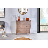 IDIMEX Commode de Chambre Antoinette Style Baroque Rococo Inspiration Louis XV Design Moderne, Rangement avec 3 tiroirs, en pin Massif lasuré Taupe