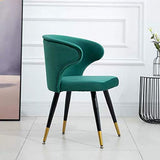 Chaise Design Scandinave,Métal Accueil Dossier Restaurant Simple Négocier Fauteuil En Tissu Velours Rétro (Color : Green)