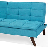 Beliani Canapé Clic-Clac en Tissu Bleu Convertible en Lit Confortable pour Salon Scandinave Moderne