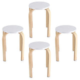 GOTOTOP Lot de 4pcs Tabourets Empilables en Bois Multi-Couleur Hauteur 45cm (4pcs Blancs)