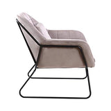 Zons KATEL Fauteuil en Velours ET MÉTAL Noir + Coussin, Beige, 72x79xH81 cm