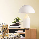 Lampe Champignon Moderne LED Lampe de Chevet Lampea Poser Protection Yeux Bureau Chambre Salon Hôtel Métallique 28x40CM,White