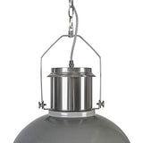 QAZQA Industriel Lampe à Suspension/Lustre/Luminaire/Lumiere/Éclairage industrielle gris - Industriel 37 Acier Gris,Acier Rond E27 Max. 1 x 40 Watt/intérieur/Salon/Cuisine