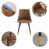 MEUBLE COSY Lot de 4 Chaises de Salle à Manger Rétro Fauteuil Assise rembourrée en suédine Piedsen Métal Noir, Style Industriel, Marron et Or, 52,5x49,5x83cm