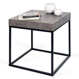 Petra, Table d'appoint ou Table Basse : Le béton et l'acier, sans Le béton - Designer : INÊS MARTINHO - 120 x 75 x 35 cm - Aspect béton Mat, Lisse au Toucher, piétement métal Noir