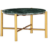 pedkit Table Basse Table de Canapé Vert 60x60x35 cm Pierre véritable Texture marbre