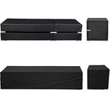 TecTake 2X Chaise Longue Bain de Soleil + Table en Aluminium et Résine Tressée + Deux Set de Housses + Housse de Protection - diverses Couleurs au Choix - (Noir | no. 401500)