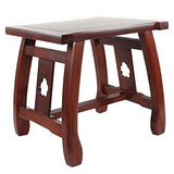 Widely Bois Tabouret Banc Tabouret - Petit Tabouret Antique Chinois en Bois Massif Canapé Banc Changement Chaussures Banc Enfants-Rouge