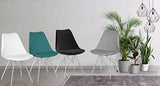 SAMPUR - Chaise Épura de Salle à Manger | Chaise de Bureau et de Salon Design Rétro Scandinave avec Coussin Intégré | Chaise de Salle d'Attente Rembourrée avec Pieds en Acier - Blanc