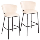 SVITA Kate Lot de 2 tabourets de bar avec dossier en velours Beige