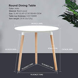 H.J WeDoo Ronde Table de Salle à Manger scandinave Moderne Style rétro Blanche