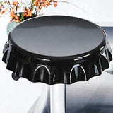 Bakaji Lot de 2 tabourets de bar et cuisine hauts en forme de bouchon de bouteille pivotant repose-pieds chromé/noir pour maison, cuisine, salon, salle à manger