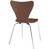 Modway Ernie Chaise de Cuisine et Salle à Manger Moderne en Bois Noyer