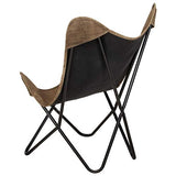 Festnight Chaise Papillon Fauteuil Papillon en Toile pour Salon Taupe