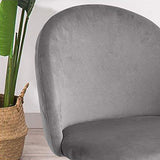 TUKAILAI Lot de 2 Fauteuil Chaise de Salle à Manger Velours Gris Chaise de Bureau Ergonomique Pieds Métal avec Finition en Bois Gris