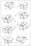 NORDICSTORY Table de salle à manger extensible ronde avec pieds croisés Moby, bois massif chêne, style moderne nordique ou scandinave pour salon, 4-8 personnes, 120-160 x 120 x 75 cm (Natural)