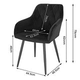 WOLTU Chaises Salle à Manger Lot de 6, Fauteuil Salon, Chaise Scandinave, Chaise de Cuisine en Velours, Assis Rembourré avec Accoudoirs et Dossier, Pieds en Métal, Noir, BH352sz-6