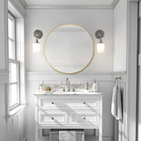 ZENIDA Miroir rond - 50 x 50 cm - Avec cadre en métal doré de qualité supérieure - Design moderne - Grand miroir pour couloir, salle de bain, salon et plus encore