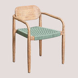 SKLUM Lot de 2 chaises de Salle à Manger Naele avec accoudoirs Vert Aquamarine
