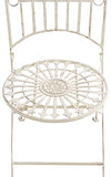 CLP Chaise De Jardin Pliante Sadao I Chaise D'Extérieur en Fer Forgé avec Hauteur D'Assise 44 cm I Chaise Design pour Terrasse Ou Balcon, Couleur:crème Antique