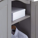 IDIMEX Armoire Ramon penderie pour vêtements en pin Massif Gris et Brun avec 2 Portes et 1 tiroir, Meuble de Chambre Style Mexicain en Bois dim 100 x 190 x 51 cm