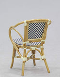 AubryGaspard Chaise bistrot en rotin Assise PVC Bleu