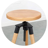 HXSM Tabouret De Bar Pivotants Tabourets De Cuisine en Bois Massif Hauteur Réglable Tabouret De Comptoir Chaise De Salle À Manger Ronde Industrielle Hauteur D’Assise De 65-75CM