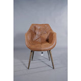 'Fauteuil design Coque "Chuck Honey Vintage Cuir Marron Clair