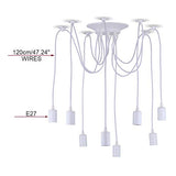 Blanc 8 Lumières Lustre Rétro Lustre Lustre Lustre Lustre Industriel Loft Encastré Montage Plafond Luminaire...