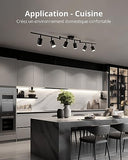 Bojim Plafonnier 6 Spots Orientable, Luminaire Plafonnier LED Pivotants, Moderne Spots de Plafond Noir Mat Plafonnier Spot GU10 pour Cuisine Couloir Salon Chambre Coucher, Sans Ampoule