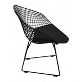 ElleDesign Fauteuil Bertoia Diamond Structure Vernie Noire Total Black Coussin Noir