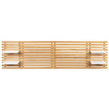 IDMarket - Tête de lit en Lattes AVA 240 CM Bois Clair et étagères Blanches
