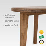 Table basse Casa ronde en bois véritable - Fabriquée à la main en chêne allemand - Design bois massif - Foncé - S