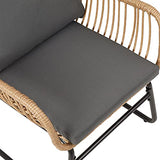 IDIMEX Chaise de Salle à Manger Albedo Imitation rotin, Fauteuil d'intérieur ou d'extérieur pour Jardin en polyrattan résistant aux UV et Acier Anti-Rouille laqué Noir, avec 2 Coussins Gris