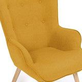 IDMarket - Fauteuil scandinave Ivar en Tissu Jaune